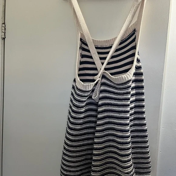 Anthropologie Navy and Cream Striped Knit Dress - Picture 3 of 4